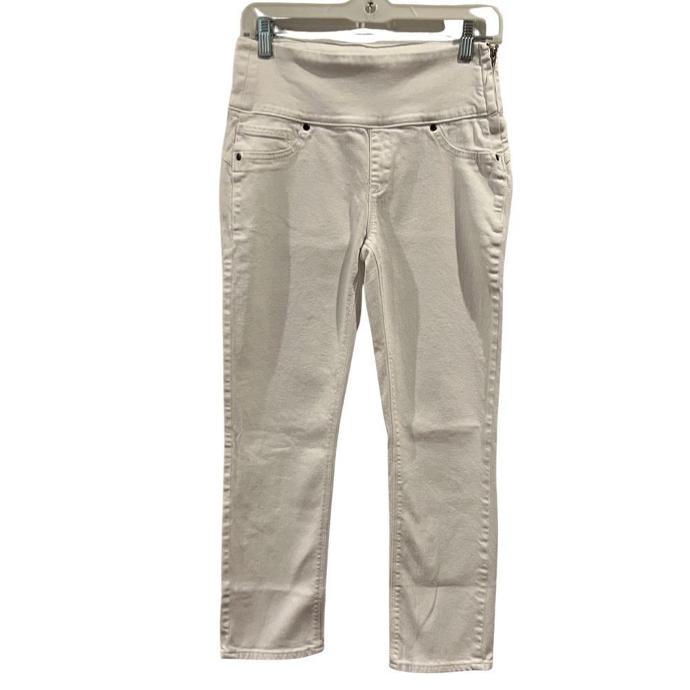 Spanx White Pull on side zip Ankle cropped jeans Size S/P